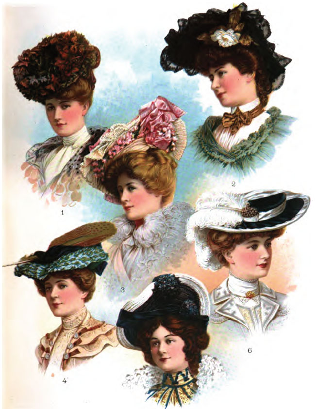 Fashionable Edwardian Hats from October 1902.